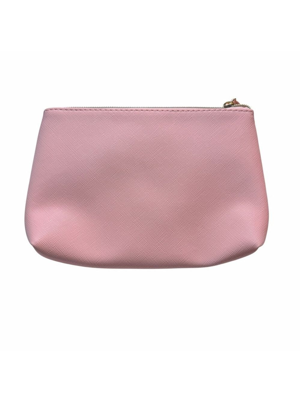 Kirkland’s Pink Cosmetic Makeup Bag Gold G Monogram Zipper Pouch NWOT - Picture 6 of 7